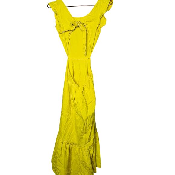 MARISSA WEBB x RTR Yellow Hourglass Waist Cutout Midi Summer Dress Size 4 - Picture 4 of 10